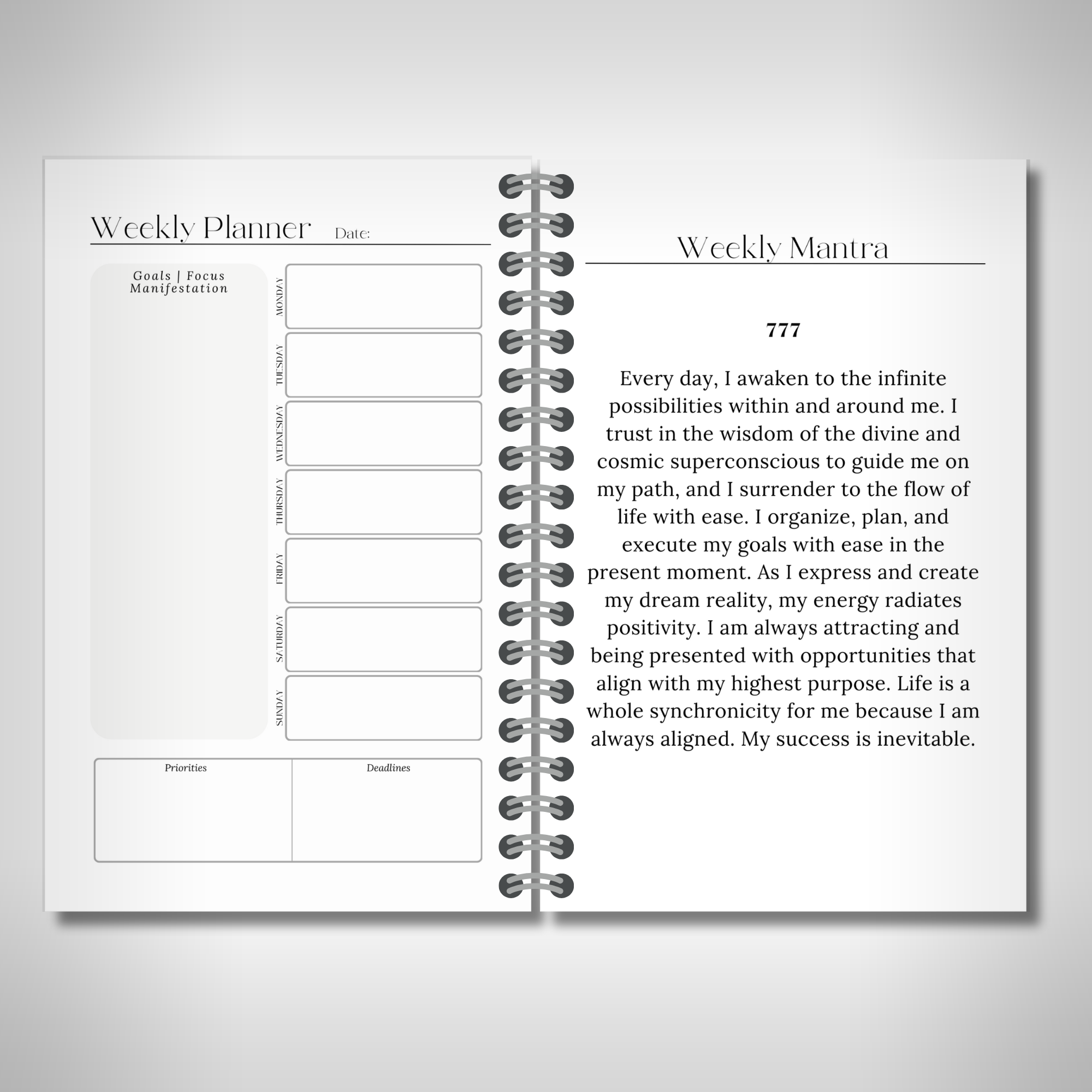 Project 369 - Manifestation Planner